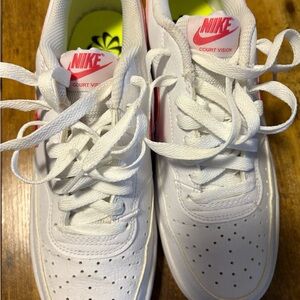 Nike Court Vision White and Pink Sneakers